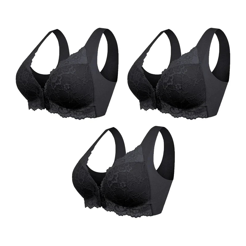 Livia - Pacco da 3 Reggiseni Senza Fili Modellanti con Chiusura Frontale