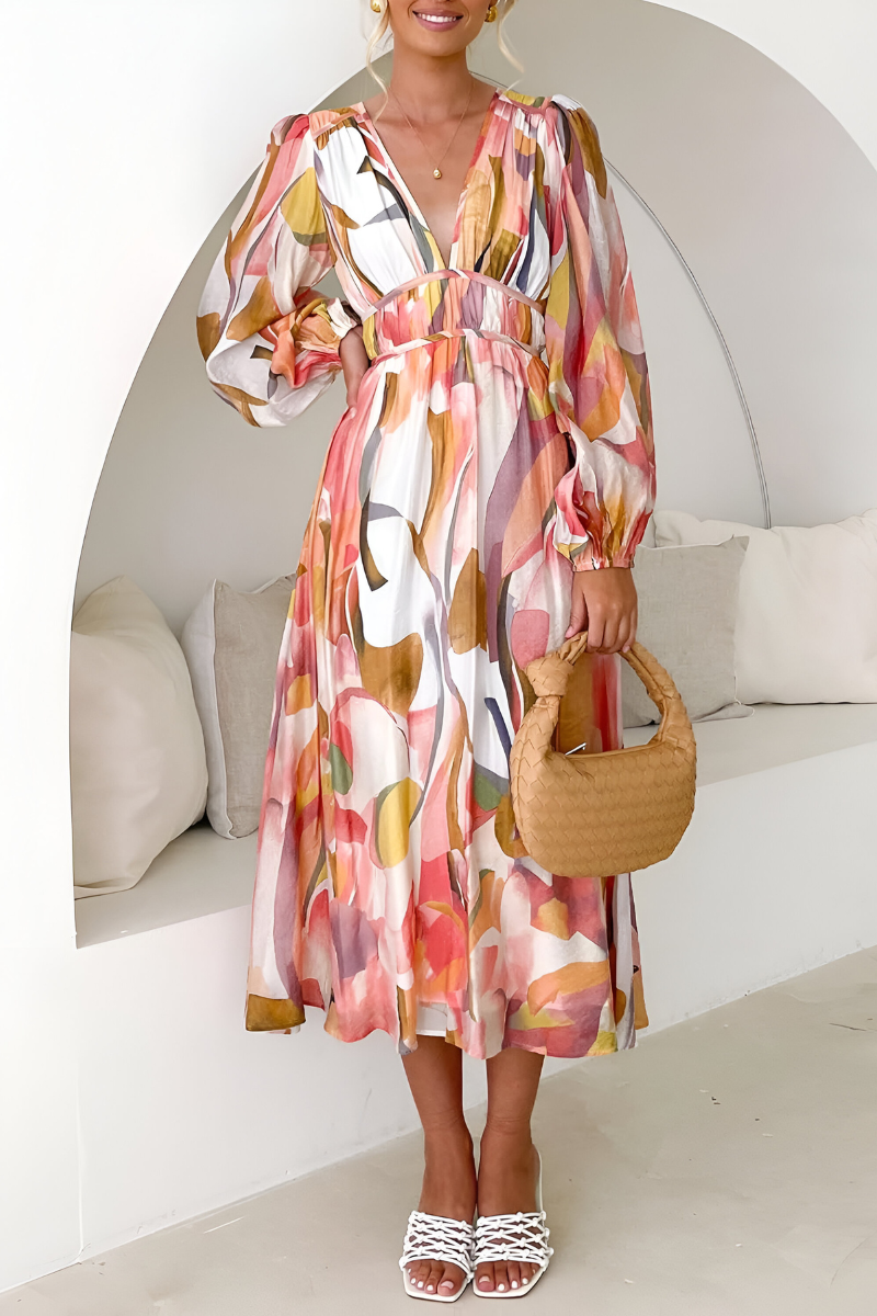 Loes™ | Abito Colorato che Copre la Pancia