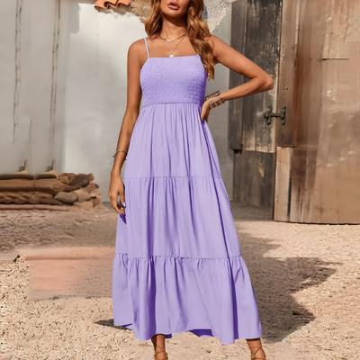 Rosa™ | Abito midi leggero con top arricciato