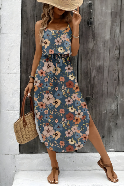 Saar™ | Abito estivo senza maniche con stampa astratta e vita elastica