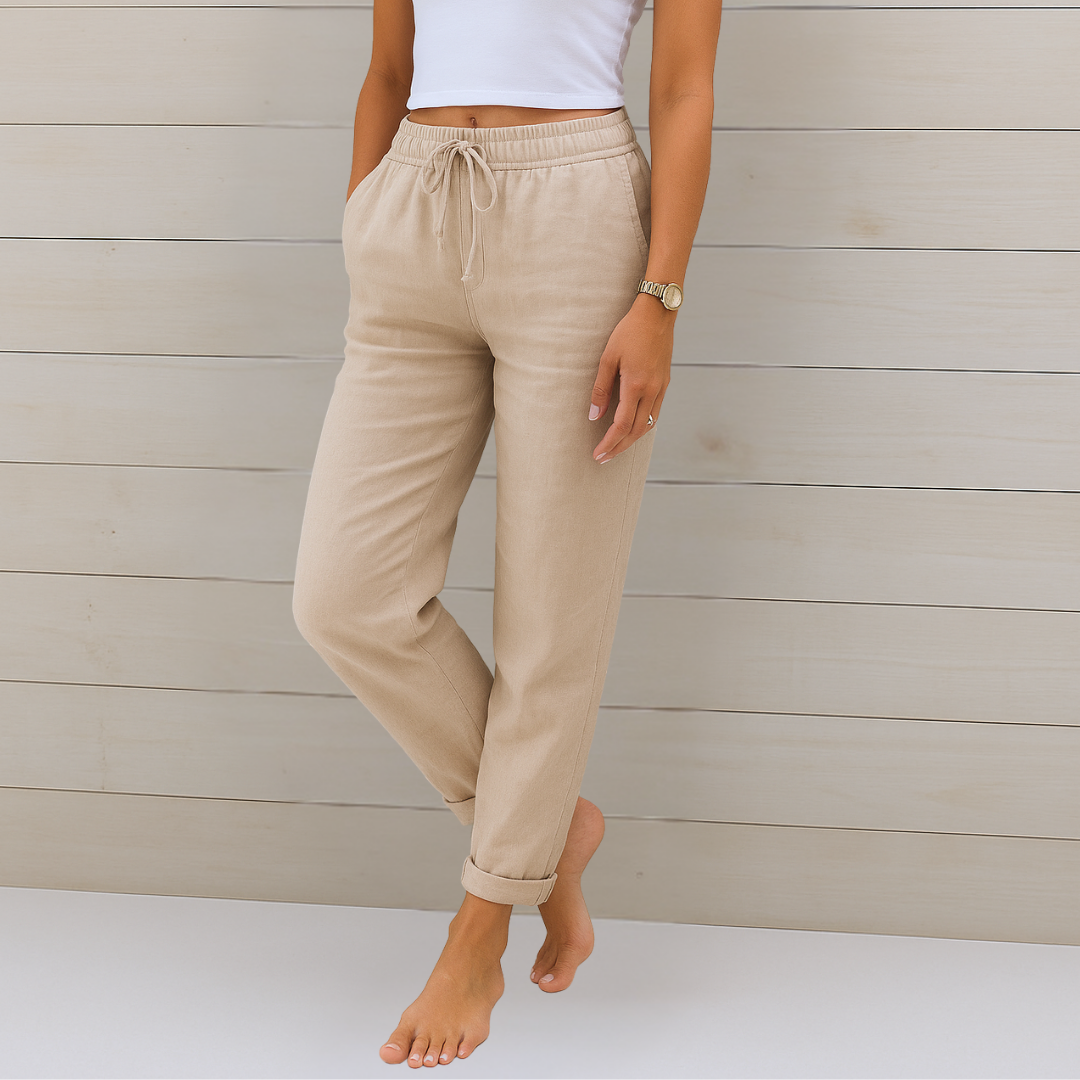 Maya | Pantaloni stretch in lino traspirante premium