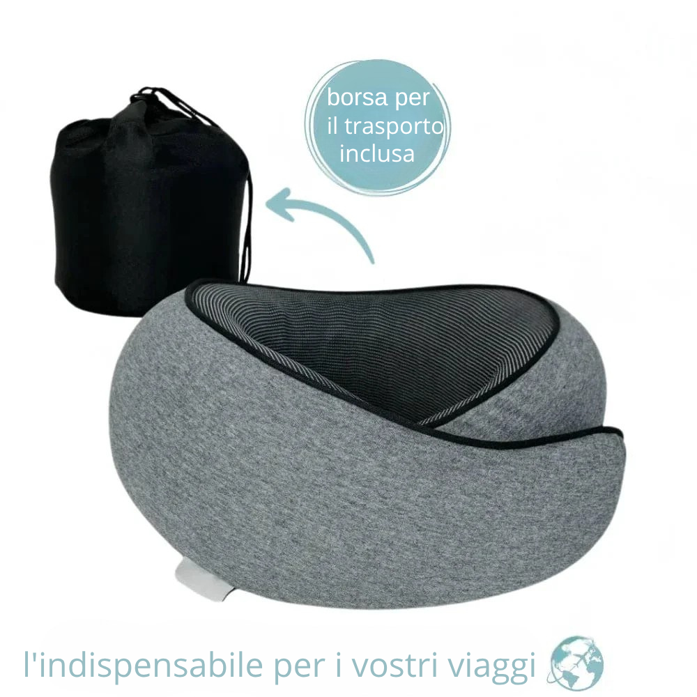 Cuscino da Viaggio Ergo+: Sostegno per il Collo e Sollievo dalle Tensioni
