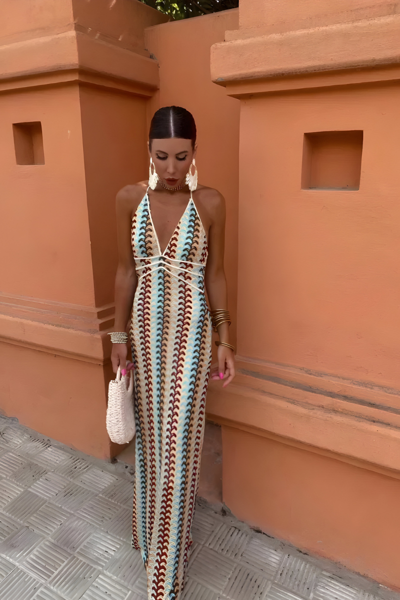 Aria™ | Abito maxi boho con schiena scoperta