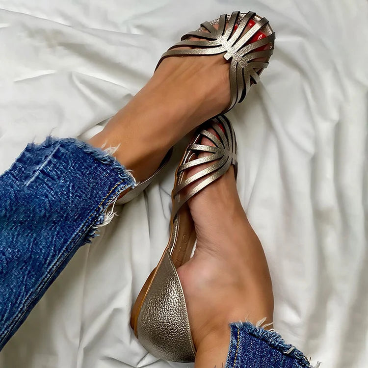 LIA Ballerine Intagliate con Punta Aperta - Scarpe Eleganti e alla Moda