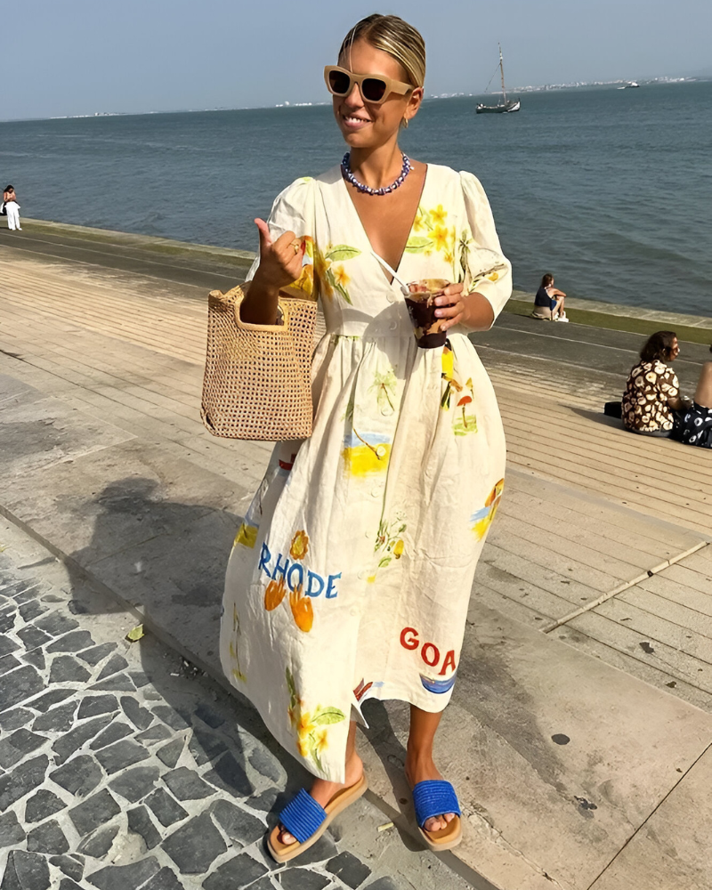 Stephanie™ | Abito Midi Stampato