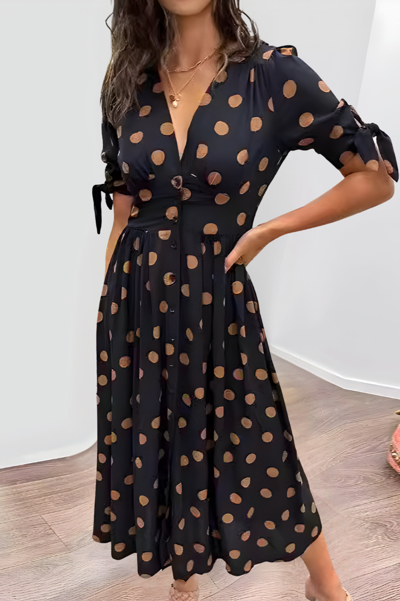 Amber™ | Elegante Vestito a Pois