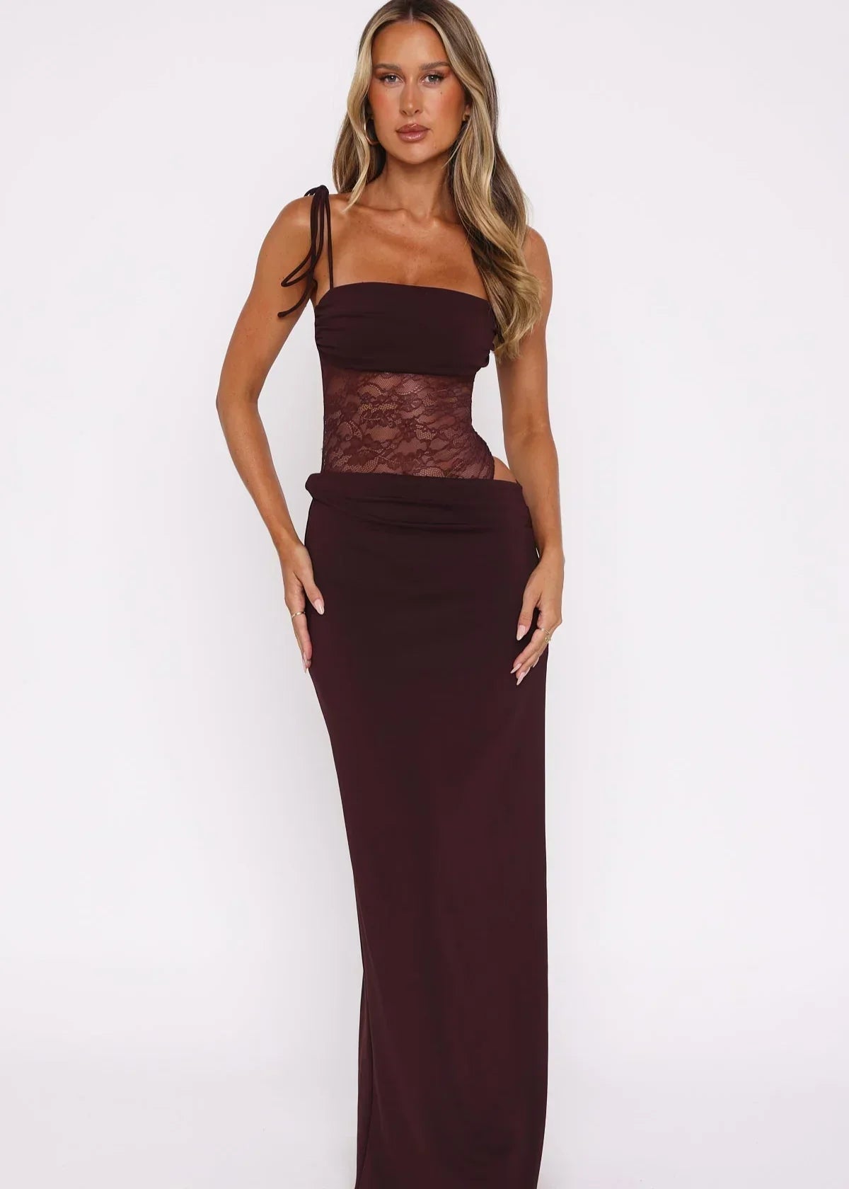 Kalina™ | Maxi Abito con Dettagli in Mesh Eleganti