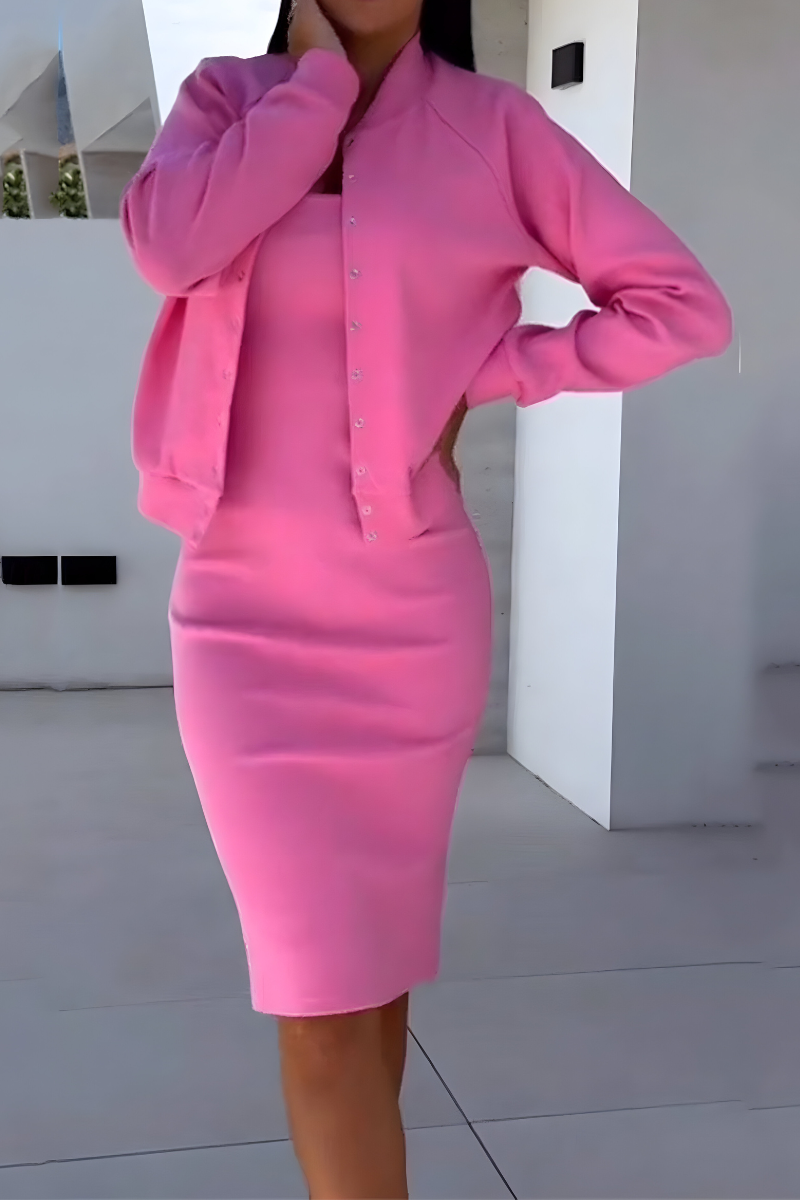 Fleur™ | Abito Midi Confortevole con Giacca Abbinata