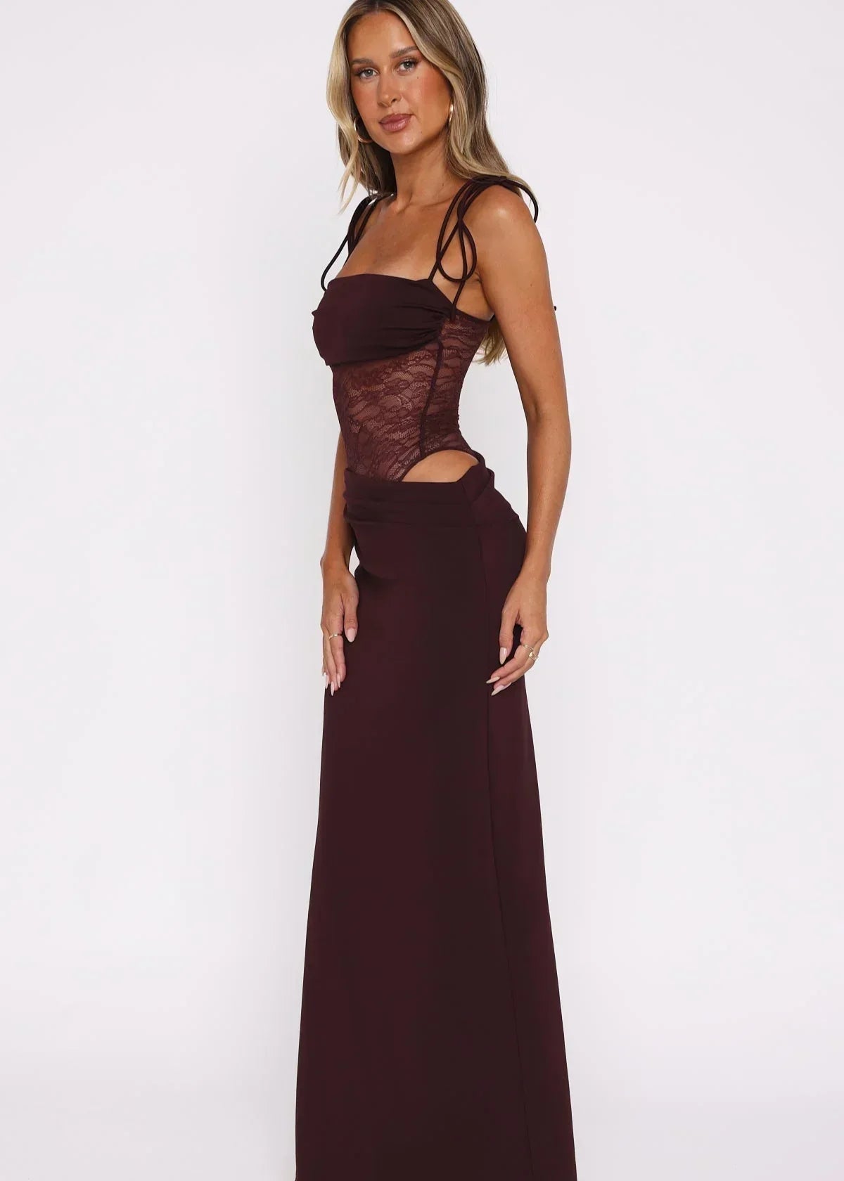Kalina™ | Maxi Abito con Dettagli in Mesh Eleganti