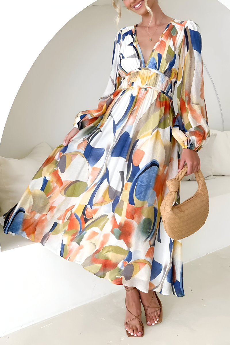 Loes™ | Abito Colorato che Copre la Pancia