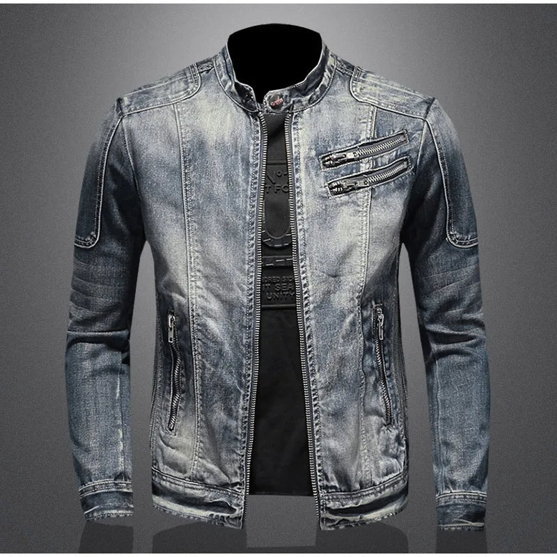 Lässige Denim Winterjacke