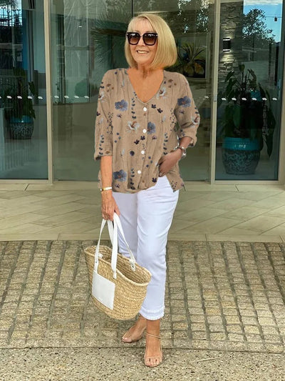 Lucia™ | Elegante blusa con fiori