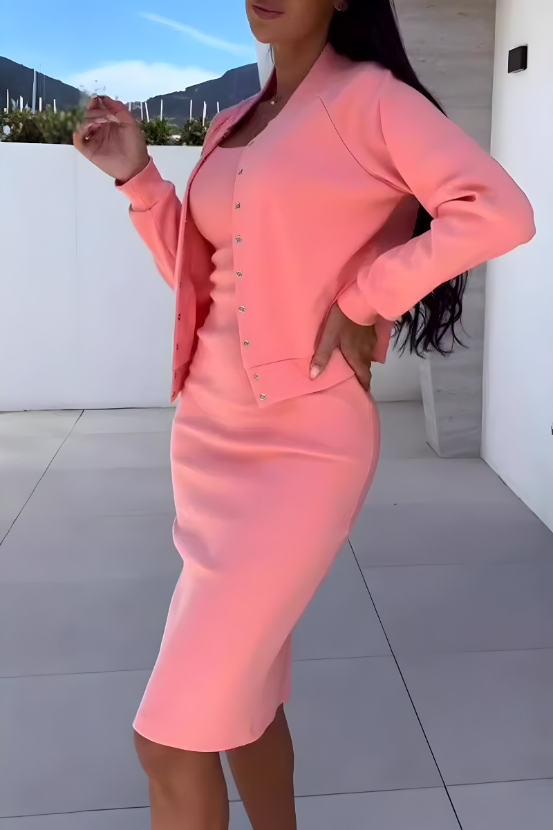 Fleur™ | Abito Midi Confortevole con Giacca Abbinata