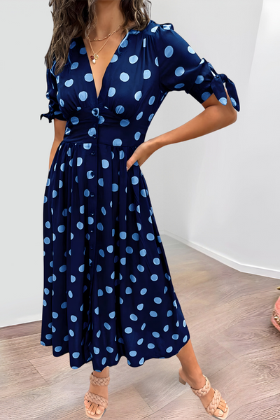 Amber™ | Elegante Vestito a Pois