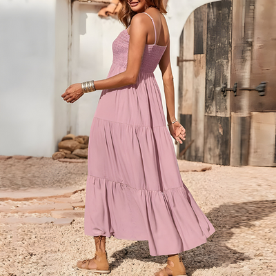 Rosa™ | Abito midi leggero con top arricciato