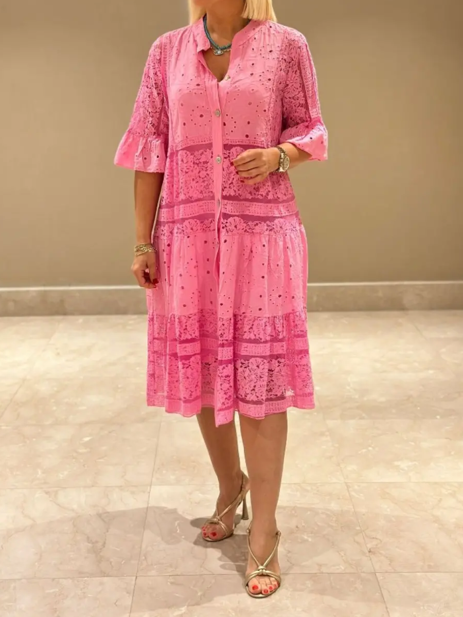 Liona – Abito con ricamo e chiusura a bottoni