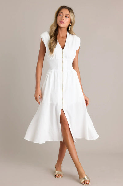 Lara™ | Elegante vestito midi con zip e spacco