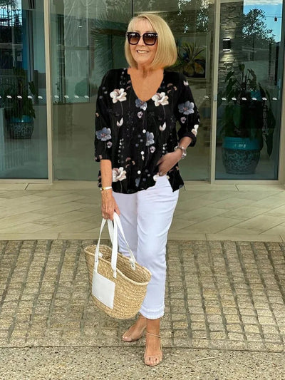 Lucia™ | Elegante blusa con fiori