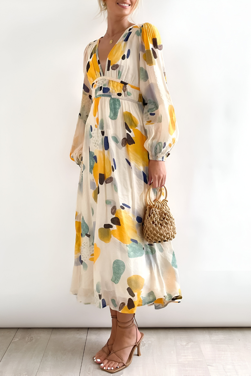 Loes™ | Abito Colorato che Copre la Pancia