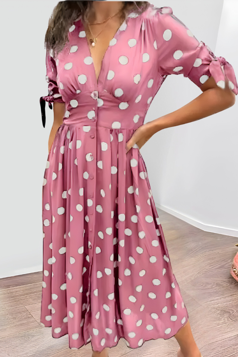 Amber™ | Elegante Vestito a Pois