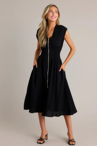 Lara™ | Elegante vestito midi con zip e spacco