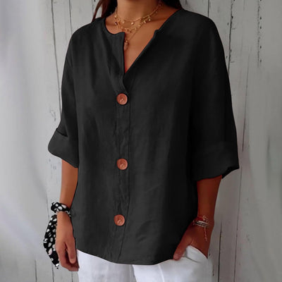 Alina™ | Blusa in Lino Casual
