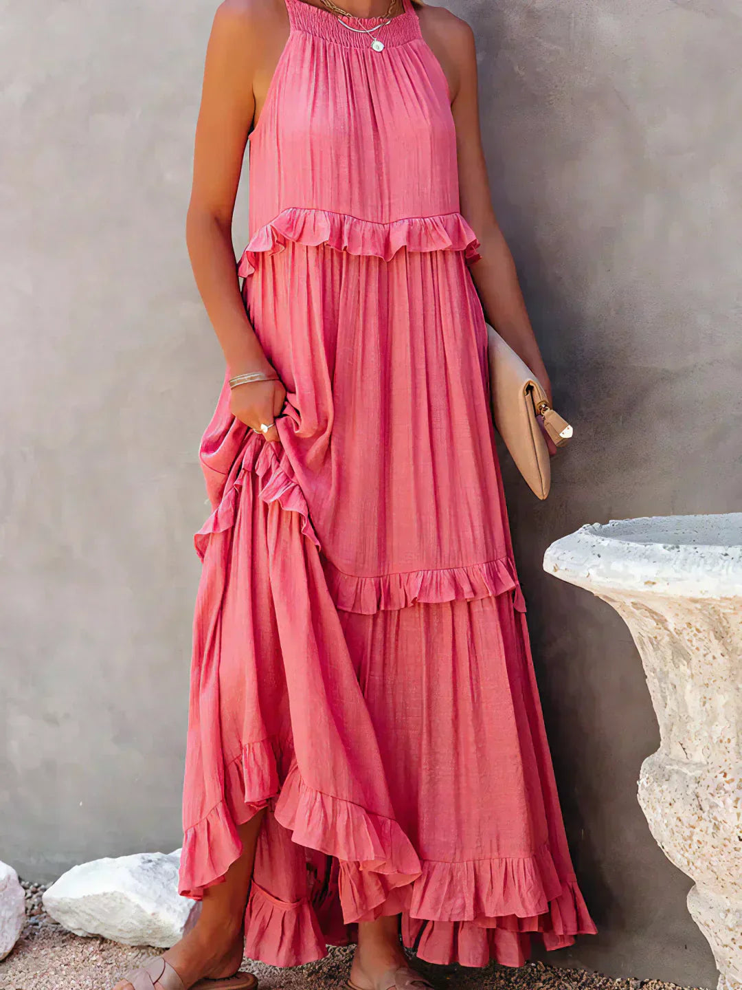 Sarah | Abito Maxi con Volant Halter (Quasi Esaurito)