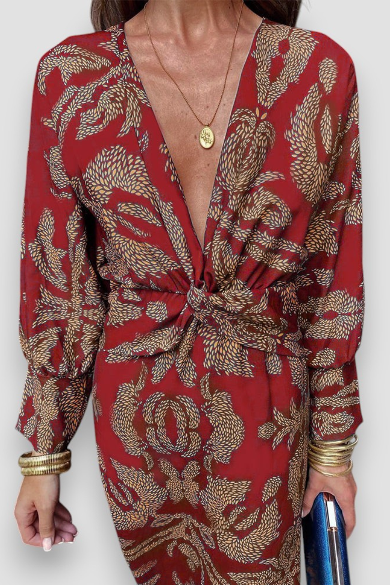 Carice™ | Abito Maxi di Lusso con Davanti Torcigliato