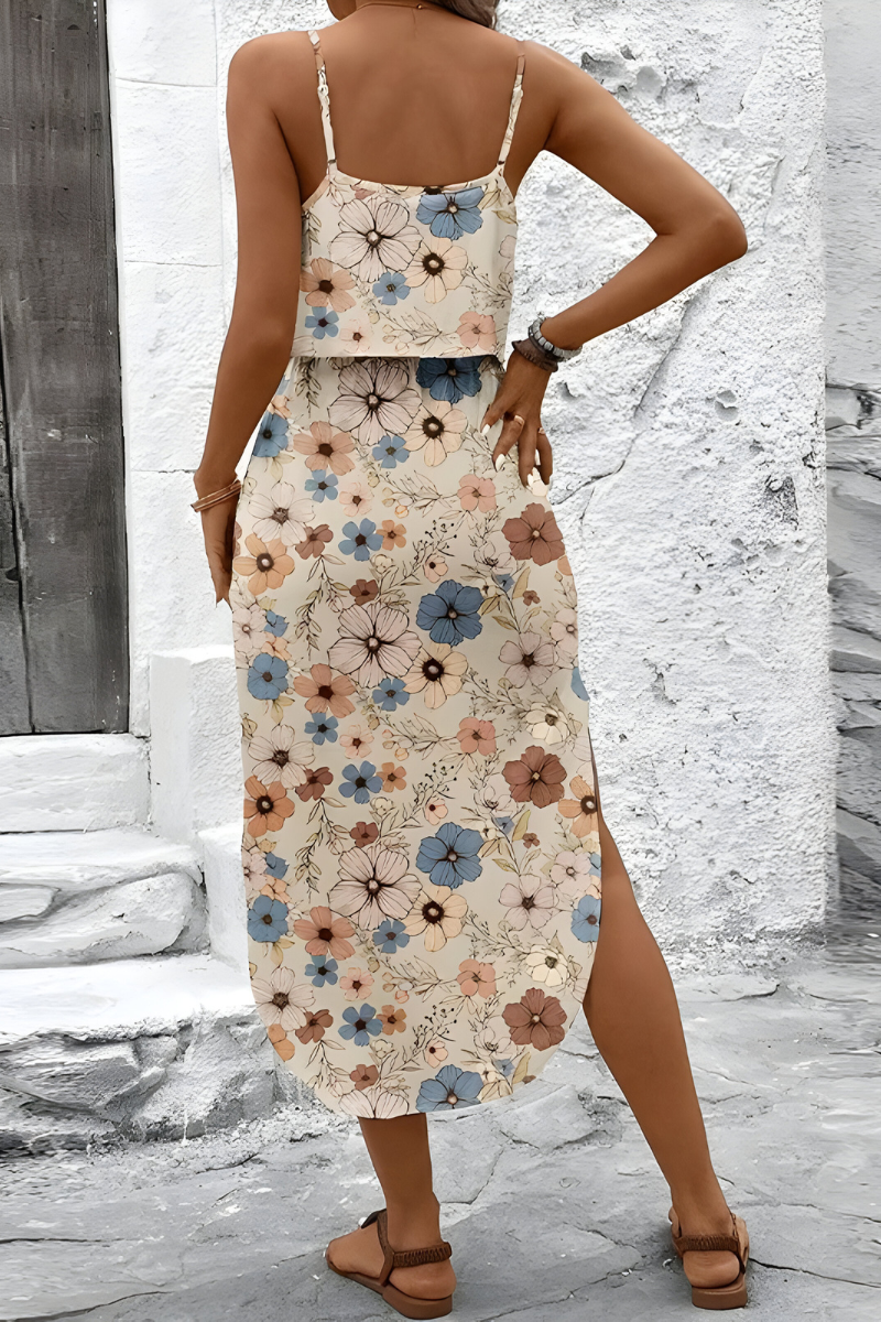 Saar™ | Abito estivo senza maniche con stampa astratta e vita elastica