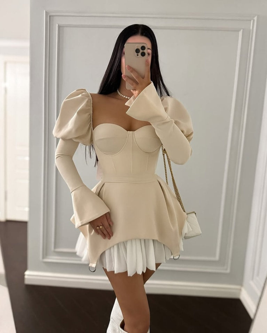 Monic™ | Abito Chic con Maniche a Palloncino