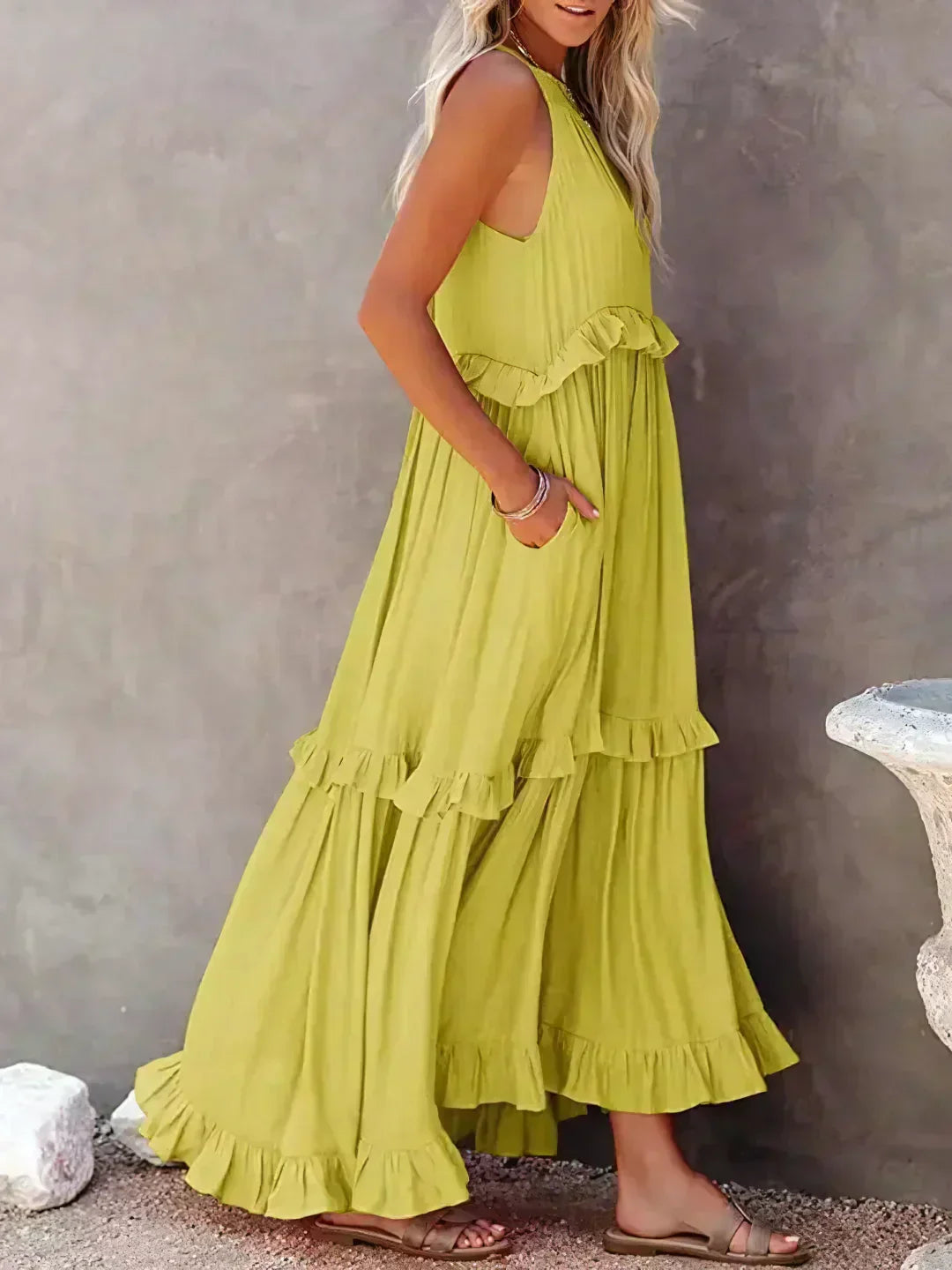 Sarah | Abito Maxi con Volant Halter (Quasi Esaurito)