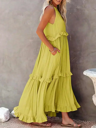 Sarah | Abito Maxi con Volant Halter (Quasi Esaurito)