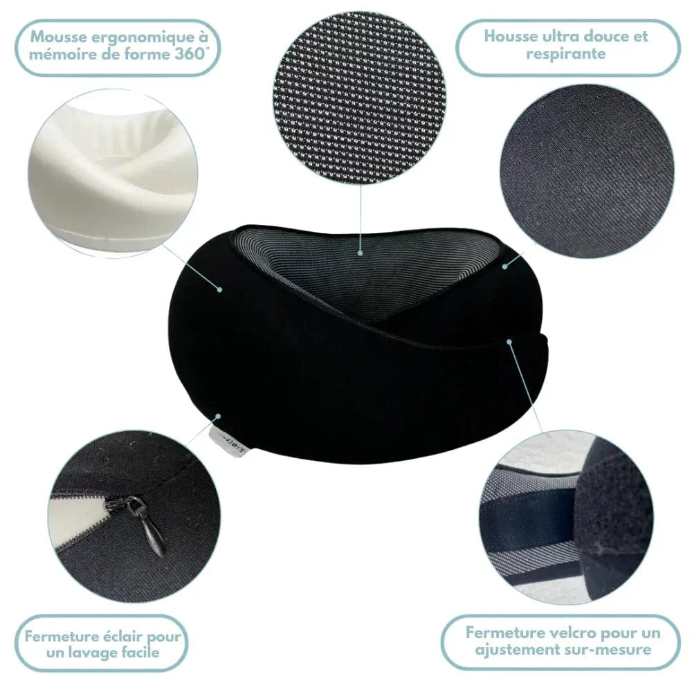 Cuscino da Viaggio Ergo+: Sostegno per il Collo e Rilassamento Totale