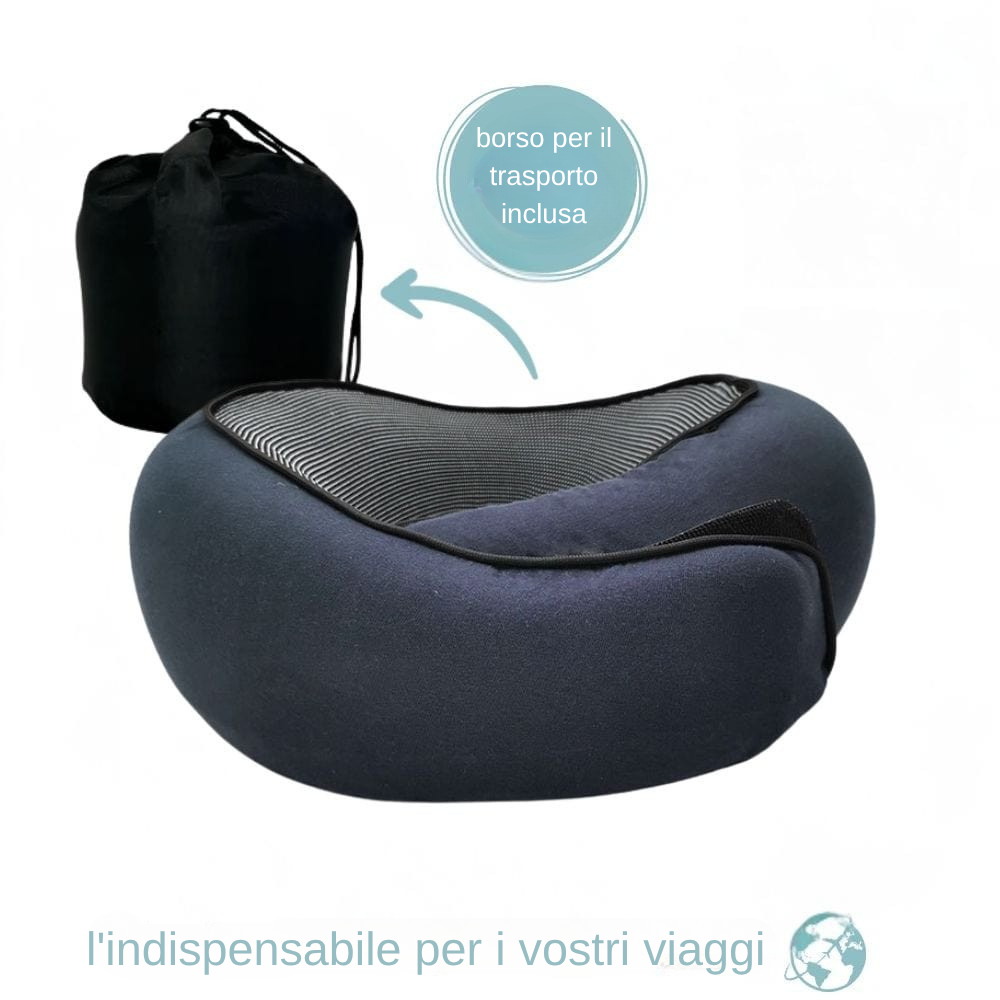 Cuscino da Viaggio Ergo+: Sostegno per il Collo e Sollievo dalle Tensioni