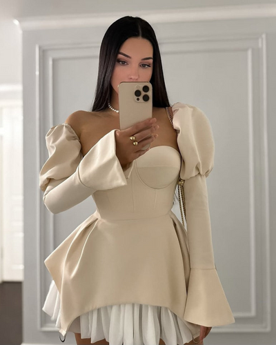 Monic™ | Abito Chic con Maniche a Palloncino