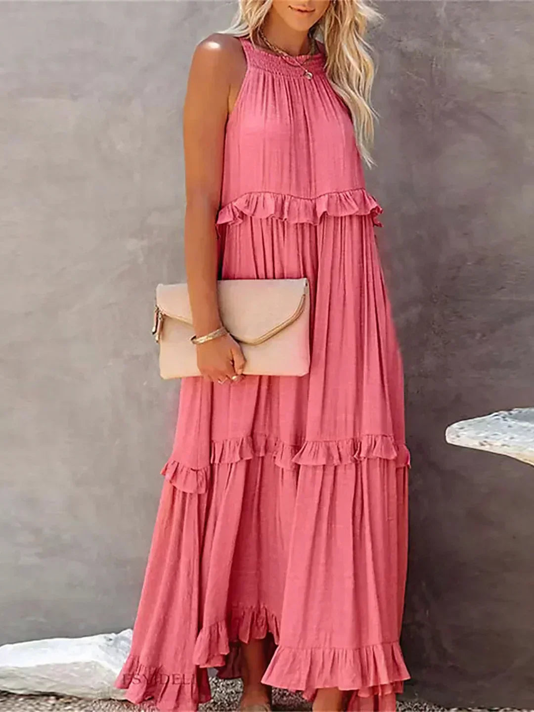 Sarah | Abito Maxi con Volant Halter (Quasi Esaurito)