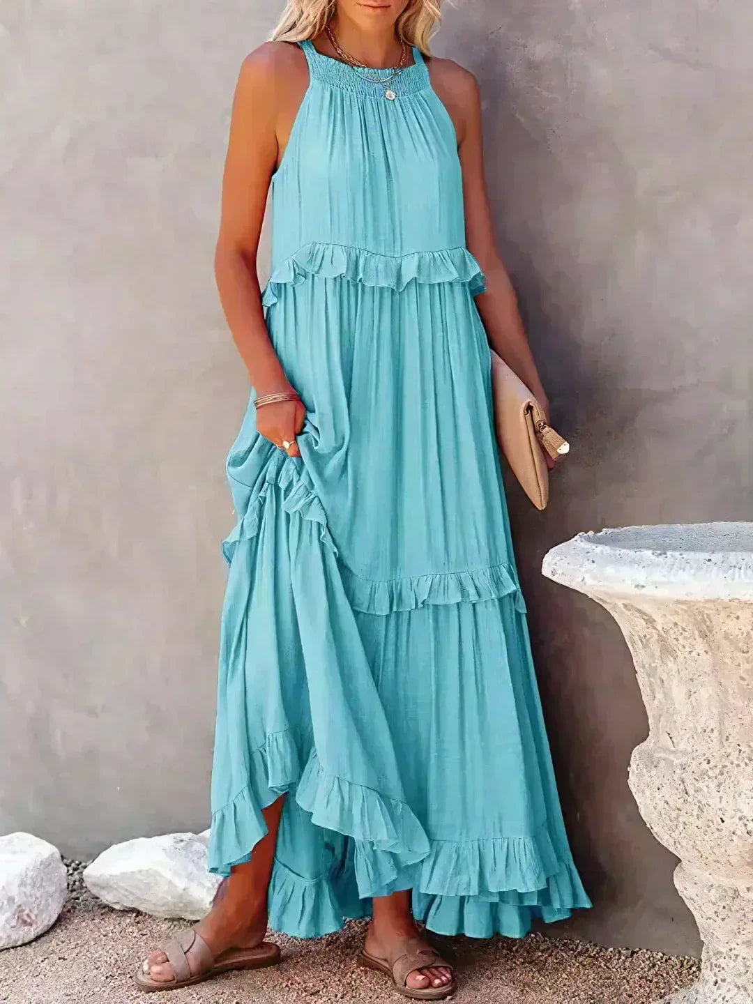 Sarah | Abito Maxi con Volant Halter (Quasi Esaurito)
