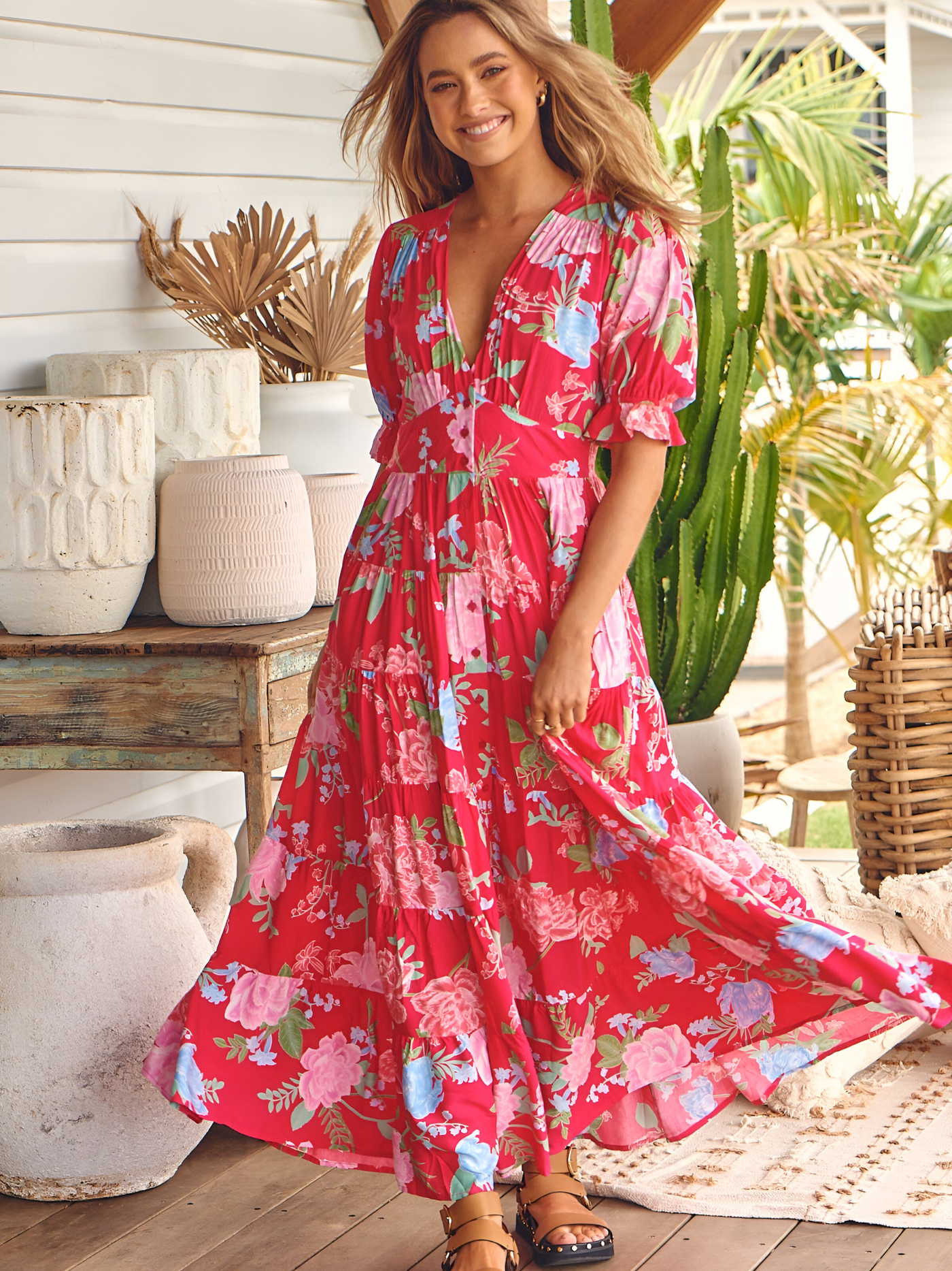 Annabel™ | Elegante Vestito con Stampa Floreale