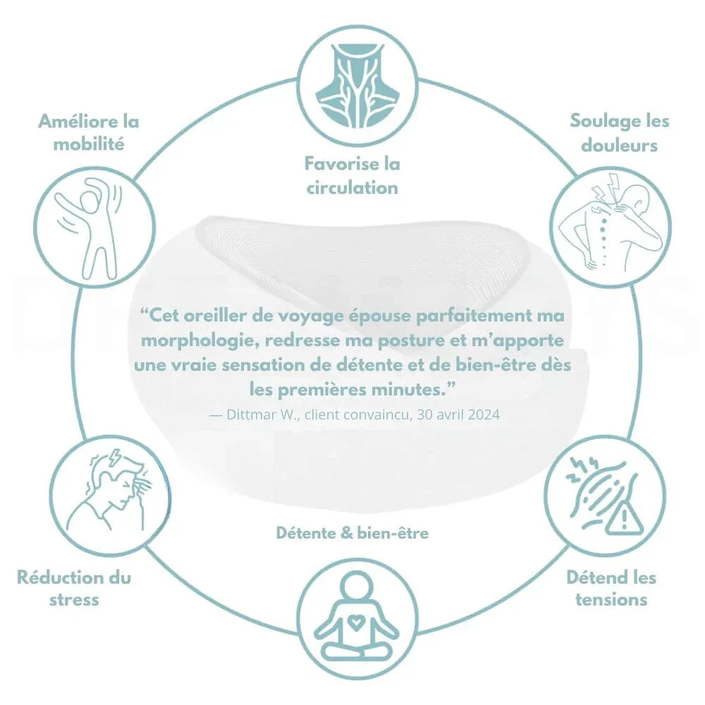 Cuscino da Viaggio Ergo+: Sostegno per il Collo e Rilassamento Totale