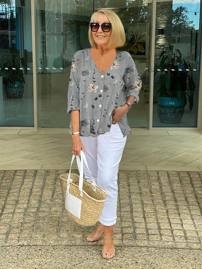 Lucia™ | Elegante blusa con fiori