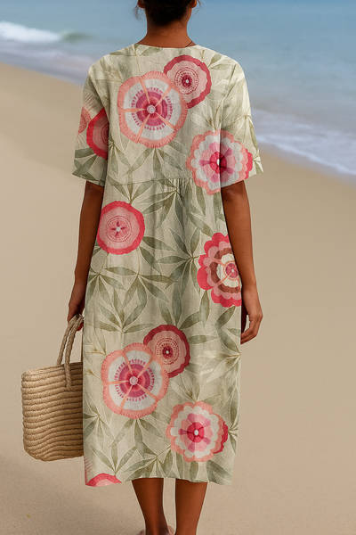 Félice | Vestito Mandala con Foglie e Fiori