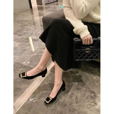 Narella™ | Eleganti Sandali con Tacco Medio e Punta Quadrata