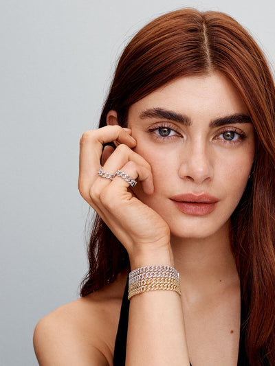 Bracciale cubano in moissanite