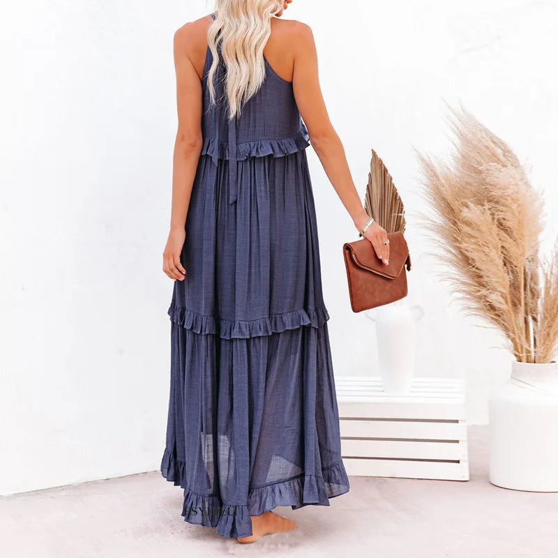 Sarah | Abito Maxi con Volant Halter (Quasi Esaurito)