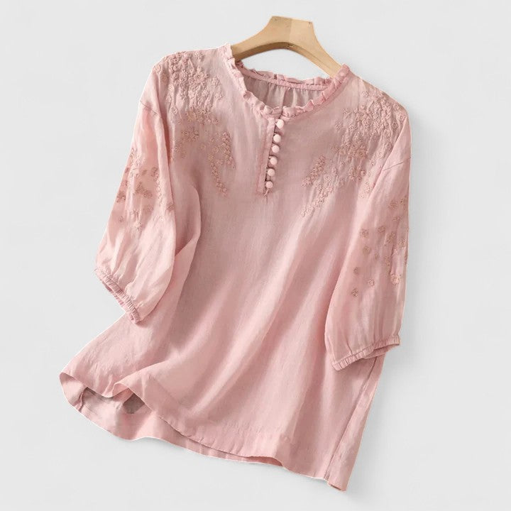 Vasilene | Elegante Bluse mit Knopfleiste
