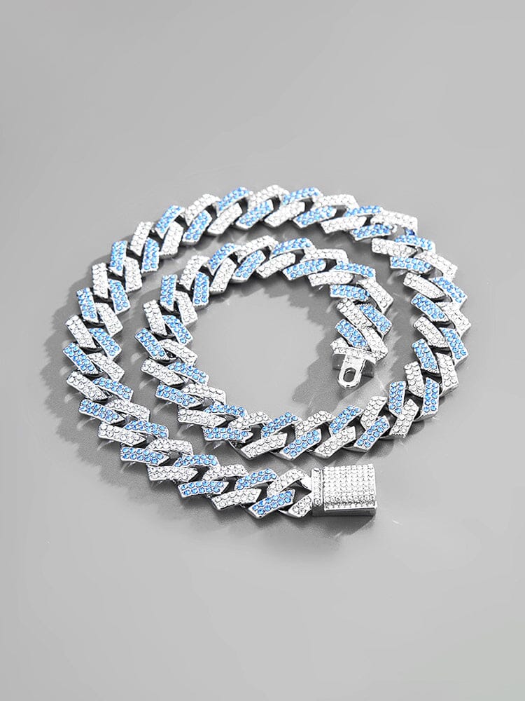 Collana Cubana con Catena e Strass