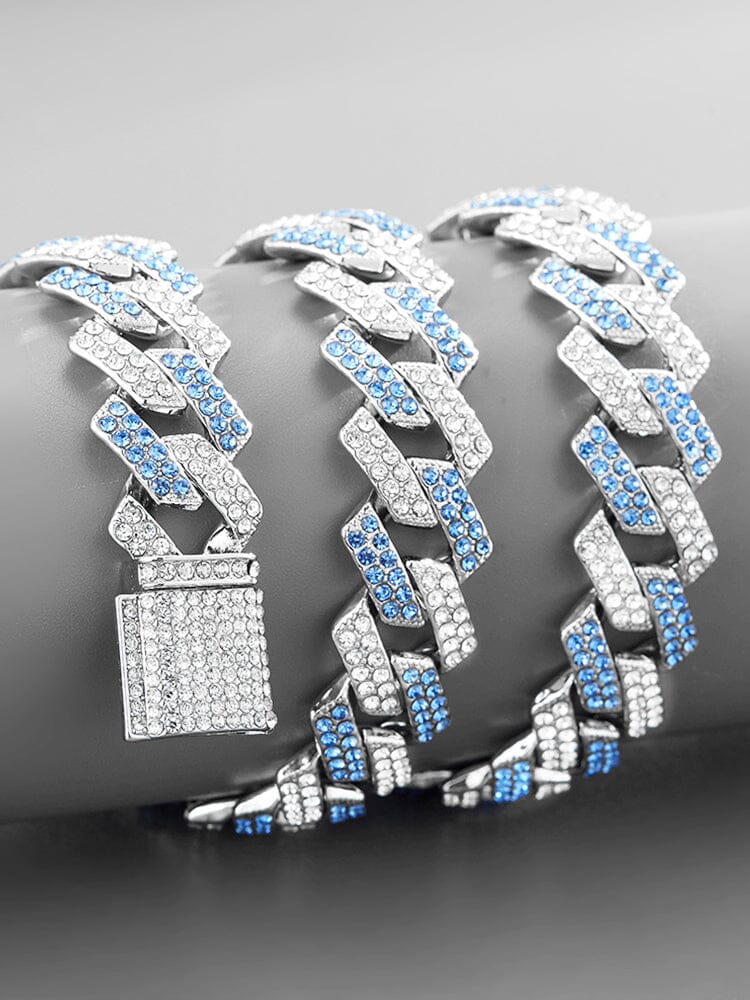 Collana Cubana con Catena e Strass