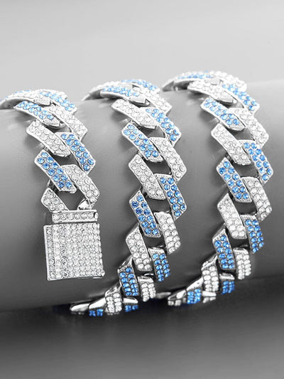 Collana Cubana con Catena e Strass