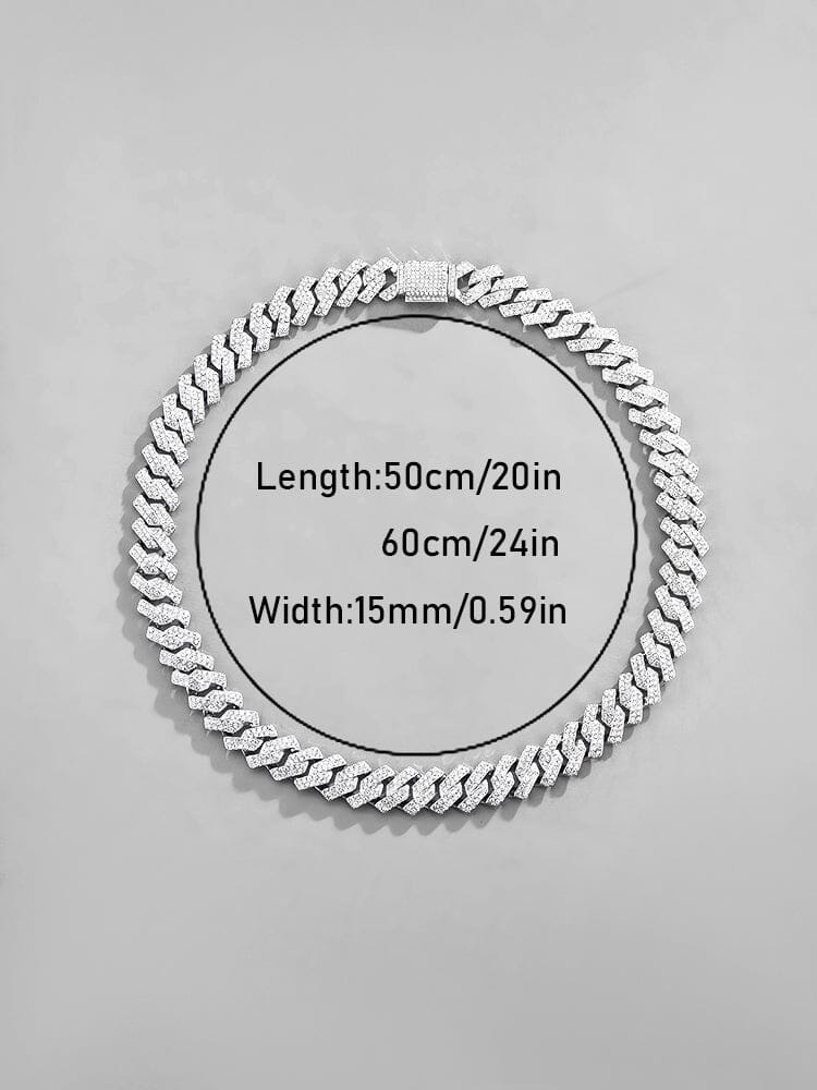 Collana Cubana con Catena e Strass