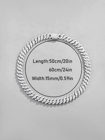 Collana Cubana con Catena e Strass